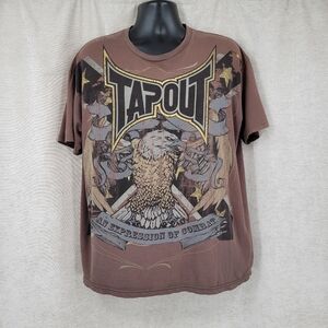 Tapout Y2K Brown Graphic Men's T-Shirt Eagle